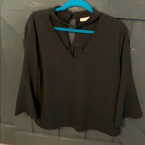 Black Blouse with Collar Eva Mendes